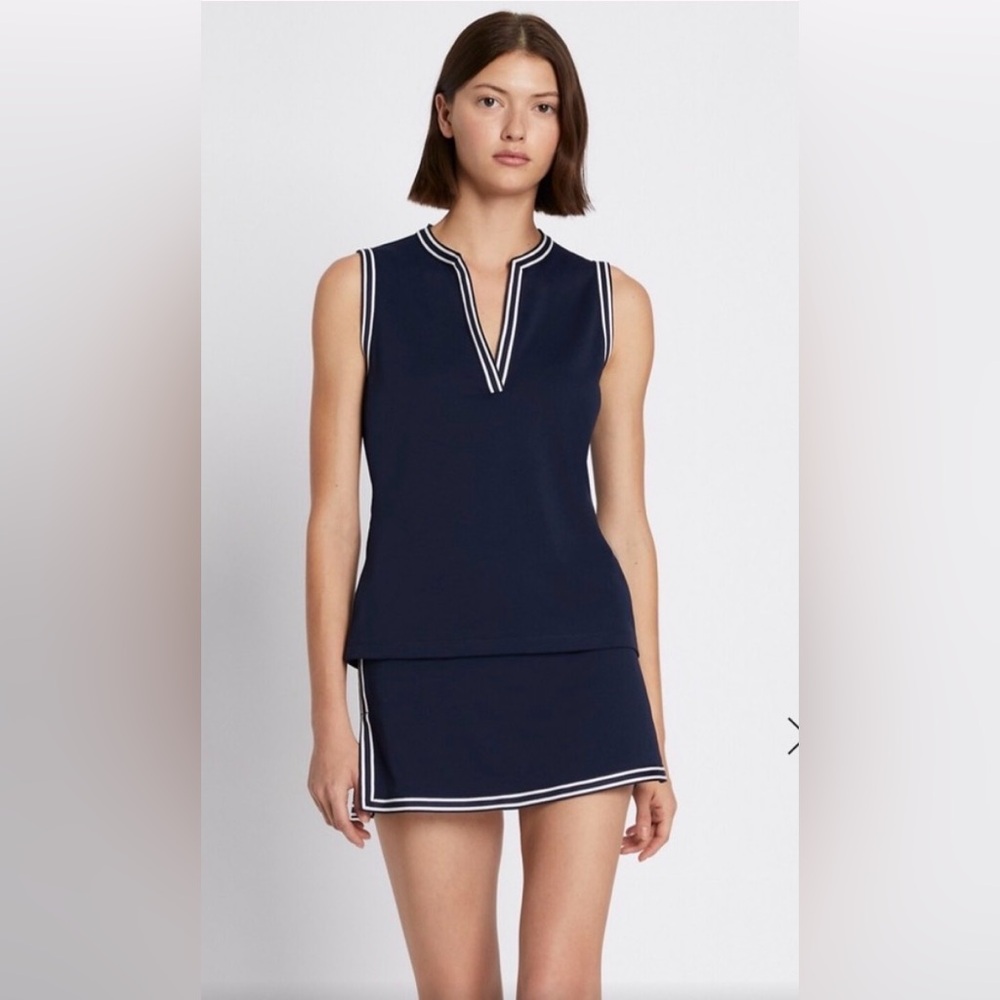 Tory Sport Navy V-Neck Tank Top (xs) and Skirt (s) NWT